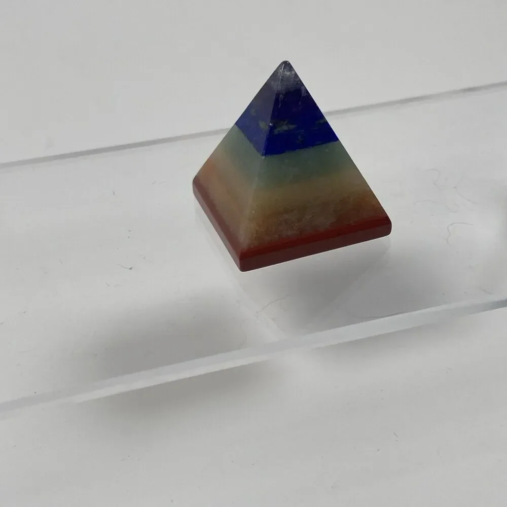 7 Chakra Crystal Pyramid Multicolor Agate Stone Worry Love Energy Healing